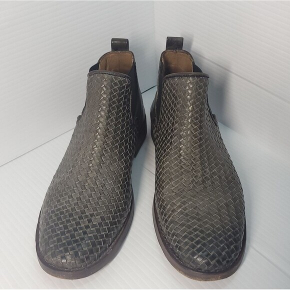 Sutro Seal of the Sutro San Francisco Woven Greenish Leather Booties Womens  6 - Picture 5 of 11